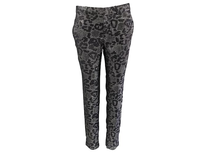 Pantalones Gucci de leopardo metalizado en seda con estampado animal Dorado Metálico  ref.591912