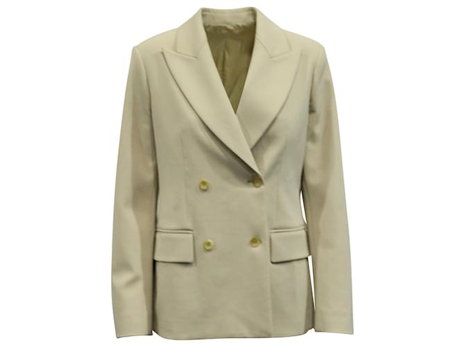 Joseph Double Breasted Coat in Beige Wool   ref.591933