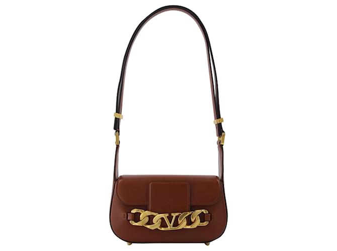 Valentino Garavani Small Shoulder Bag | Vlogo Chain | Vit.Dauphine/A.Brass Morsetto Brown Leather  ref.591956