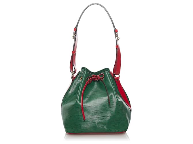 Louis Vuitton Verde Epi Petit Bicolor Noe Vermelho Couro  ref.592133