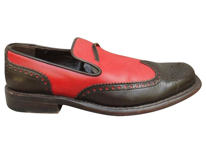 mocassins vintage Paraboot p 37 Rouge Marron foncé