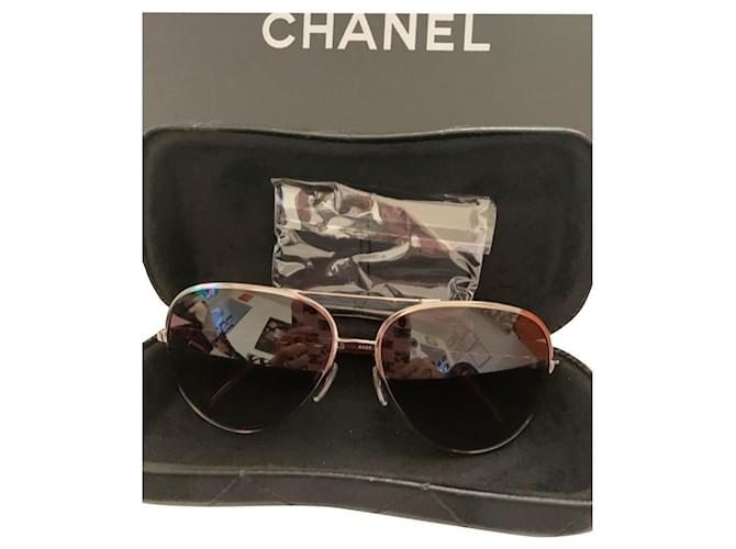 Cambon Chanel Brille Bordeaux Metall  ref.592403