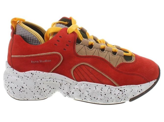 Baskets Acne Studios en daim rouge