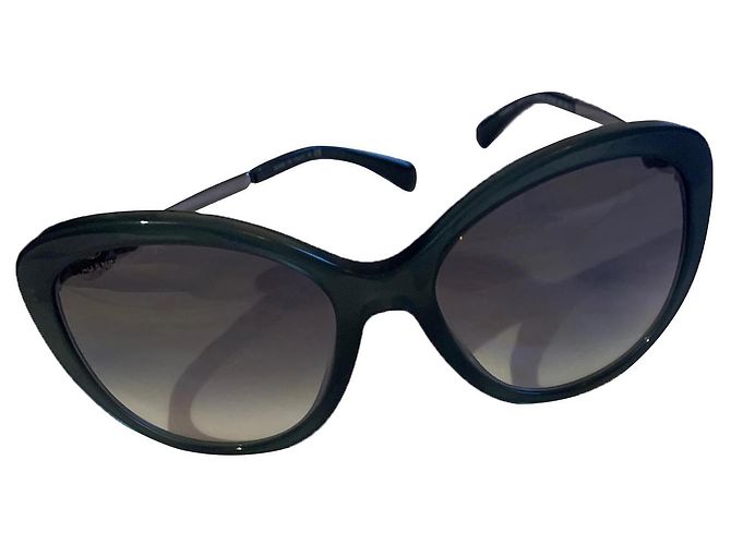 Cambon Chanel Sunglasses Green Plastic