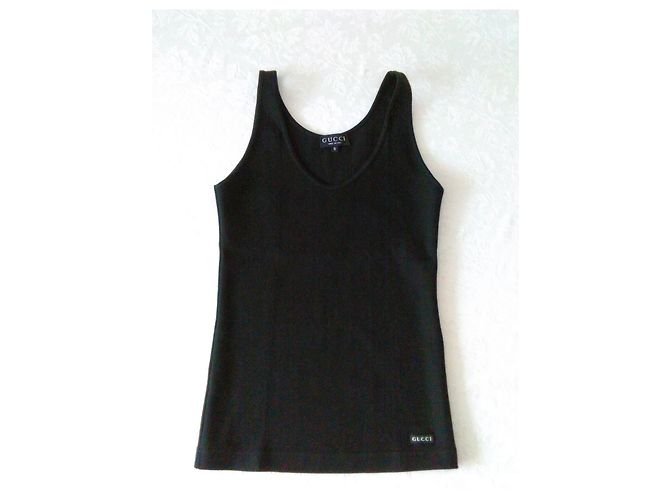 TOP GUCCI DE ALGODÓN NEGRO