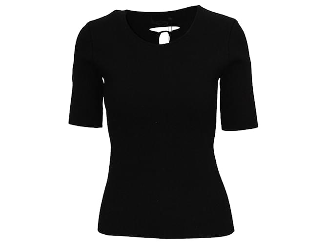 Camiseta con abertura en la espalda en rayón negro de Alexander Wang Rayo Fibra de celulosa  ref.592420