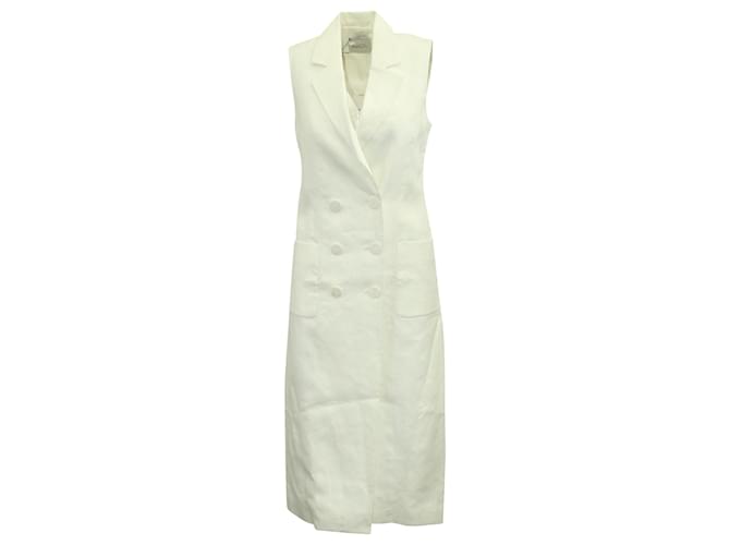 Autre Marque Racil Marrakech Double Breasted Vest in White Linen  ref.592506