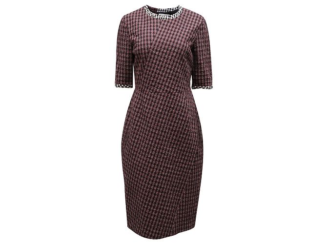 Vestido Altuzarra Vichy Cuello Redondo Algodón Multicolor Impresión de pitón