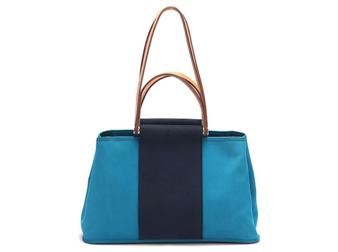 Hermès Bolsa de tela Cabag Elan Azul Lienzo  ref.592598