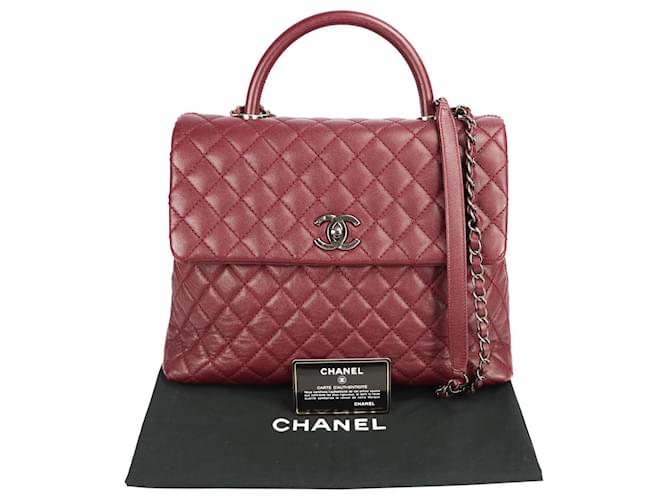Chanel Coco Handle Large Burgundy Caviar Ruthenium Red Leather ref.592691 -  Joli Closet