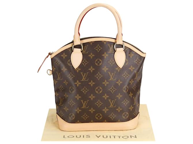 Louis Vuitton Lockit Vertical PM Monogram Canvas Brown Cloth  ref.592697