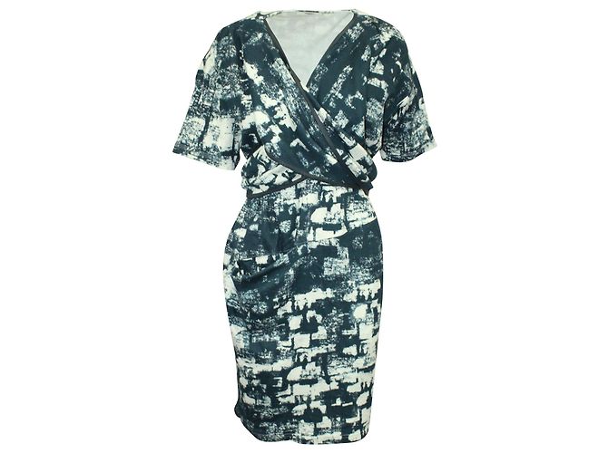 Céline Vestido Midi Celine Wrap em Algodão Teal Verde