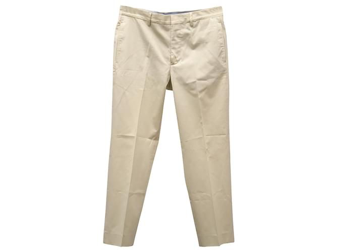 Brunello Cucinelli Pantalon à poches zippées en Twill de Coton Beige  ref.592971