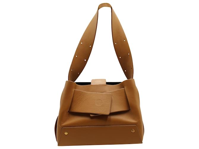Autre Marque Yuzefi Biggy Belted Bag in Brown Leather  ref.593014