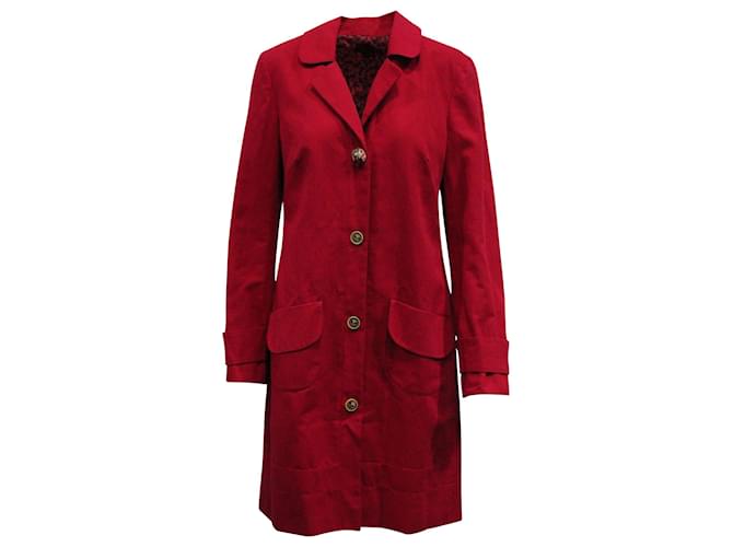 Kenzo Trench Coat em algodão vermelho  ref.593085