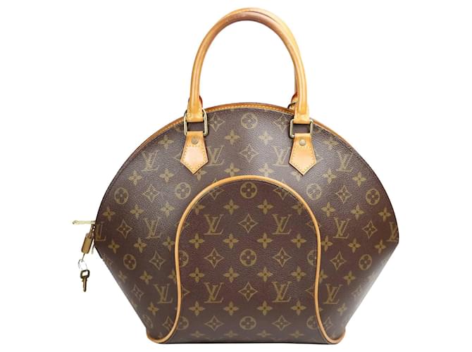Louis Vuitton Ellipse MM Handbag Monogram Brown Women's Vintage