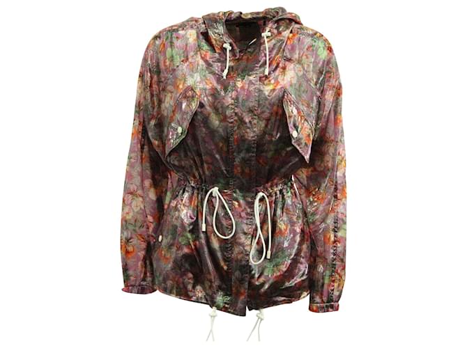 Isabel Marant Olaz Floral-Print Hooded Jacket in Multicolor Polyester  ref.593111