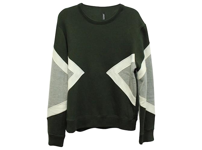 Neil Barrett Neopren-Sweatshirt mit Geomuster aus grünem Lyocell  ref.593162