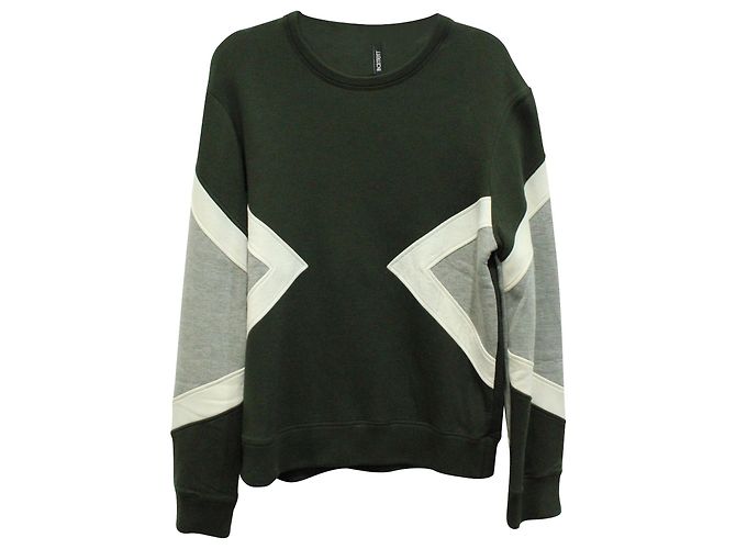 Neil Barrett Neopren-Sweatshirt mit Geomuster aus grünem Lyocell
