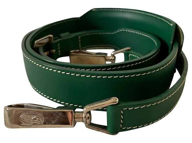 Goyard green leather strap for bags  ref.593247