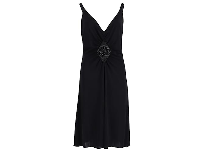 Moschino Embellished Cocktail Dress in Black Acetate Cellulose fibre  ref.593298