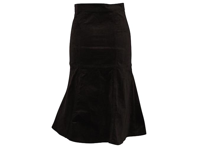 Zadig & Voltaire Fluted Midi Skirt in Brown Cotton  ref.593312