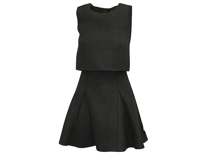 Maje Robe Trompe L'oeil Dress in Black Polyester Cotton  ref.593719