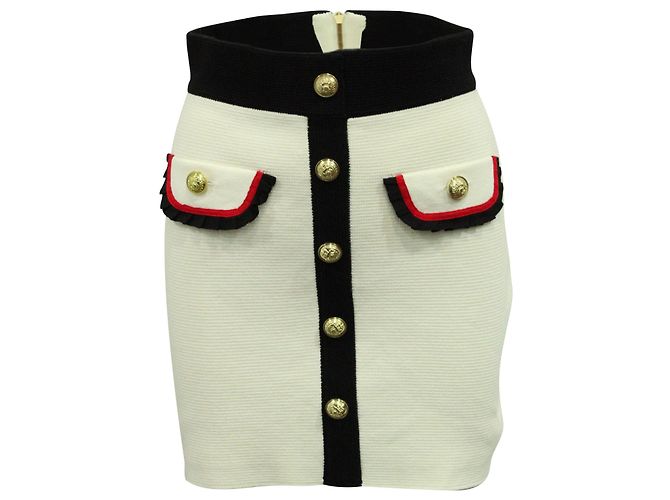 FALDA LAPIZ MAJE DE PUNTO DE ALGODÓN BLANCO