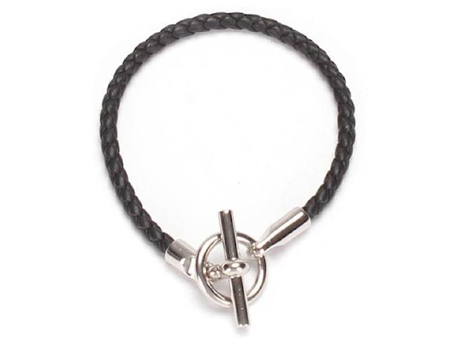 Hermès Glenan Wrap Bracelet Black Leather Pony-style calfskin  ref.594199