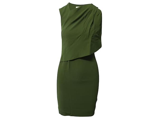 Givenchy Sleeveless Draped Sheath Dress in Olive Green Viscose   Cellulose fibre  ref.594246