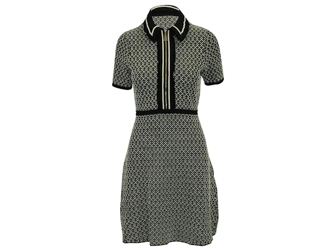 Sandro Polie Stretch Tweed Short Dress in Black Polyester  ref.594383