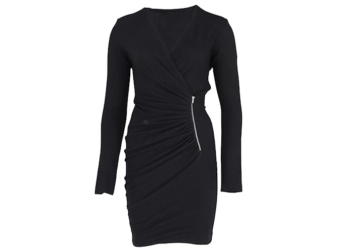 Vestido Maje com detalhe de zíper lateral em viscose preta Preto Fibra de celulose  ref.594386