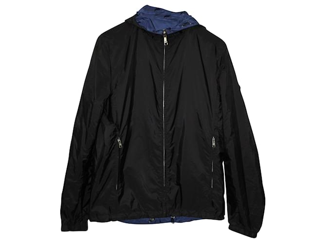 Prada Zip Up Hoodie Blouson Jacke aus schwarzem Nylon Polyamid  ref.594478