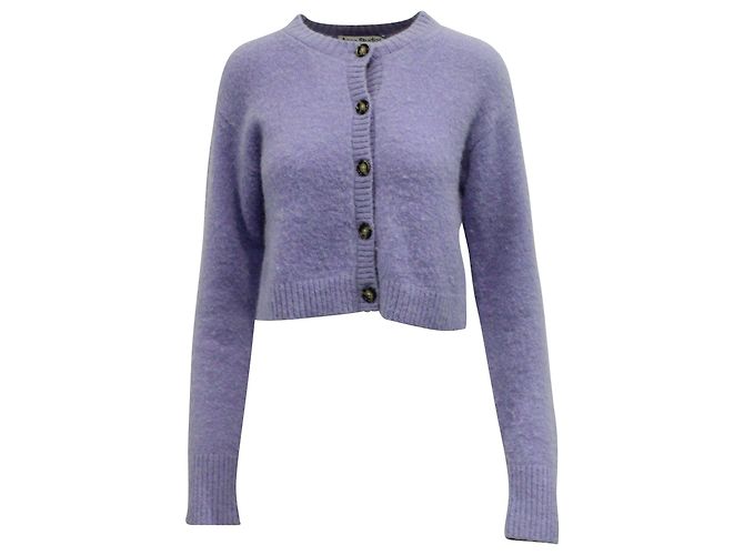 Autre Marque Acne Studios Kurzer Cardigan aus hellviolettem Nylon