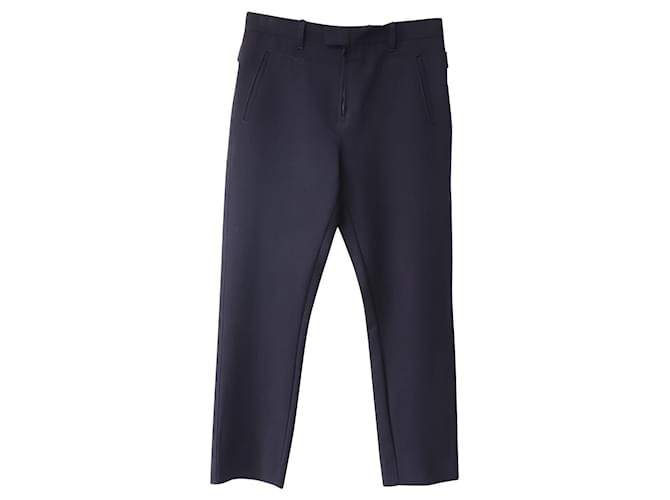 Bottega Veneta Side Buckle Trousers in Navy Blue Lana Vergine Wool  ref.594511