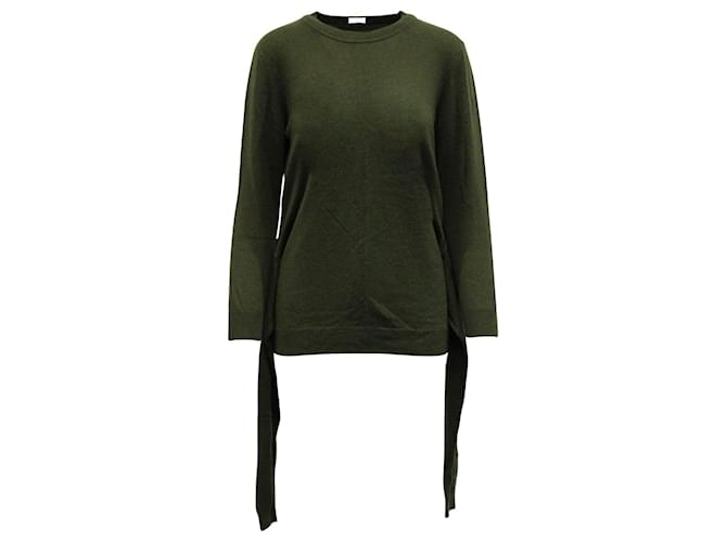 Sandro Paris Waist Tie Sweater in Army Green Wool Khaki  ref.594523