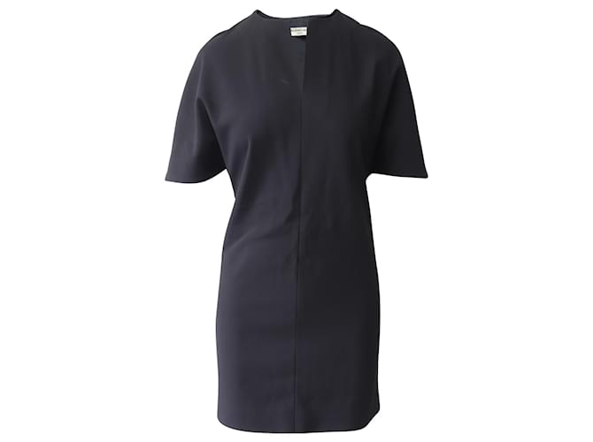 Mini abito Balenciaga a maniche corte in acetato nero Fibra di cellulosa  ref.594595