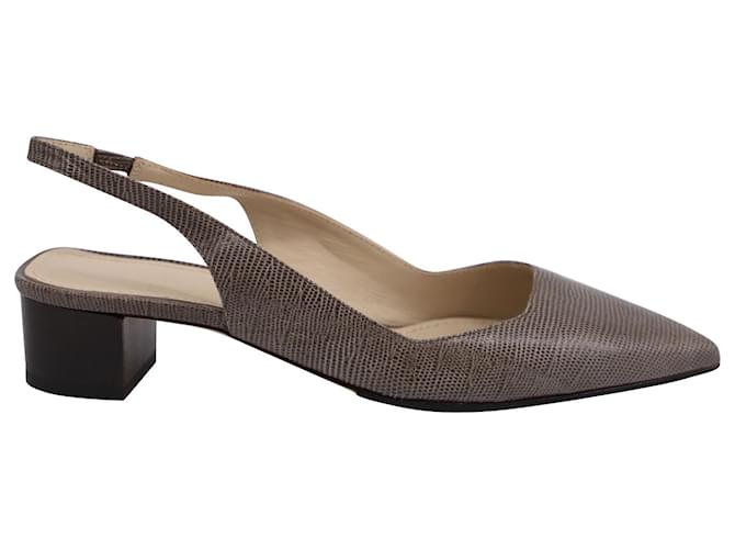 Chaussures Theory en lézard gris taupe Cuir  ref.594605