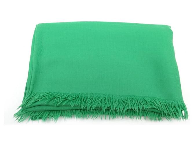 Hermès NEW HERMES SHAWL IN GREEN CASHMERE AND WOOL NEW CASHMERE AND WOOL SHAWL  ref.594684