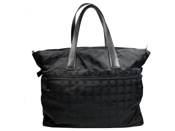 Chanel New Travel Line Tote Bag Black Cloth  ref.595317