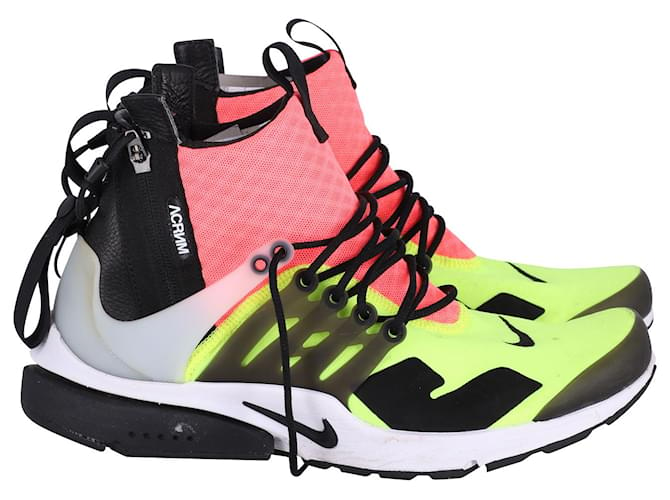 Nike Air Presto x Acronym Sneaker aus Neopren in WeiB Schwarz in heiBem Lava Volt