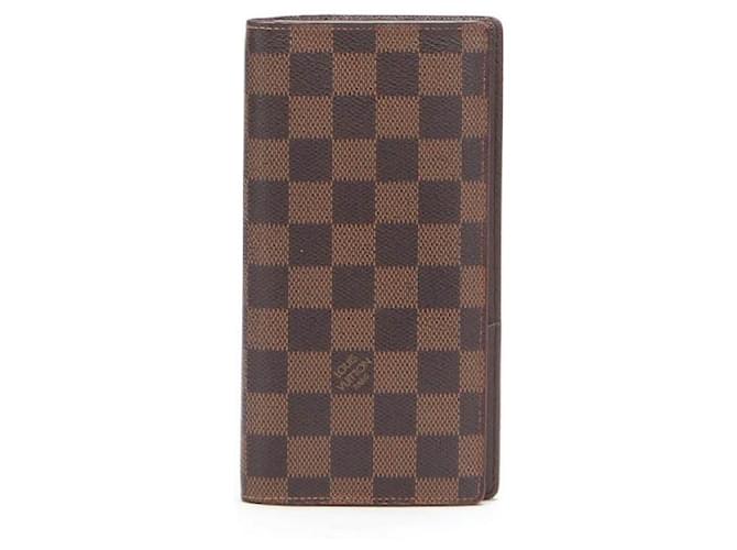Louis Vuitton Damier Ebene Brazza Wallet Brown Cloth ref.595466