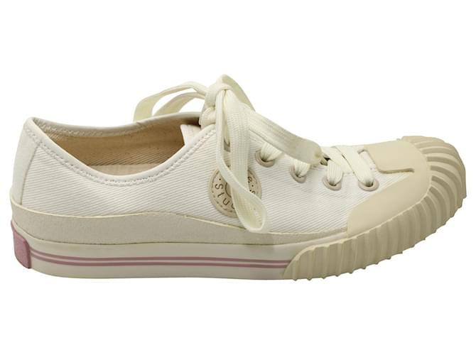 Autre Marque Acne Studios Brady Low Top Sneakers in Ivory Canvas White Cream Cloth  ref.595485