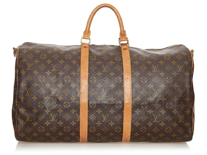 LOUIS VUITTON Monogram Canvas Keepall Bandouliere 55 Travel Bag