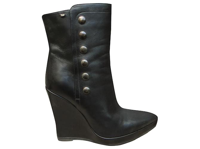 Sportmax p ankle boots 37 Black Leather  ref.595665