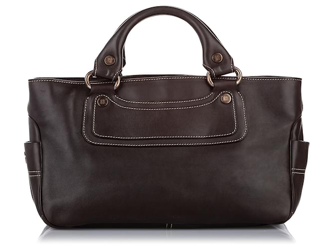 Céline Celine Brown Boogie Leather Handbag Dark brown Pony-style calfskin  ref.595669