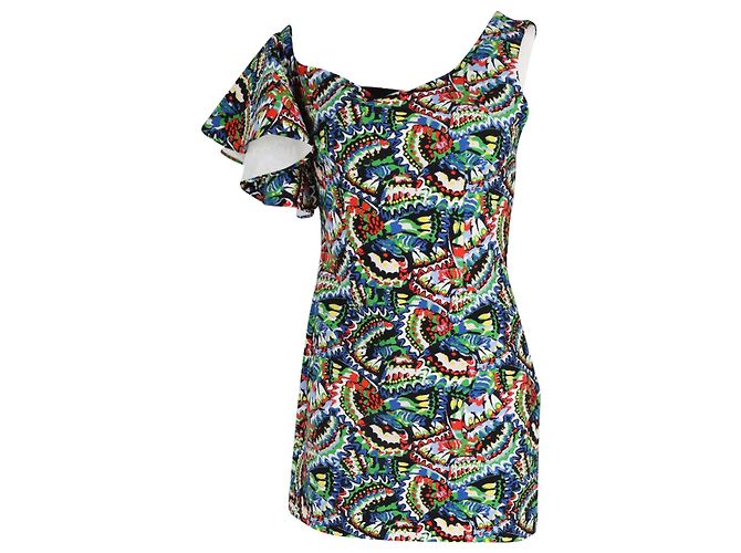 Autre Marque Mini Abito Monospalla Saloni Greta In Poliestere Multicolor