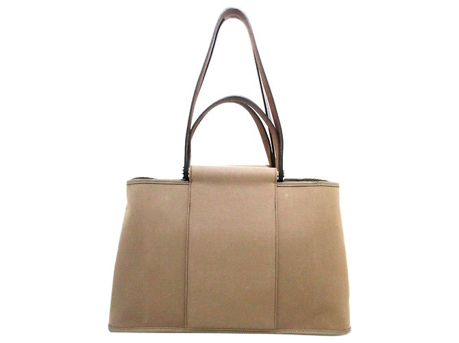 Hermès Cartera de lona marrón Hermes Cabag Elan Castaño Beige