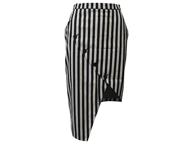 Altuzarra Paul Bert Striped Asymmetric Skirt in Multicolor Cotton Multiple colors  ref.596135