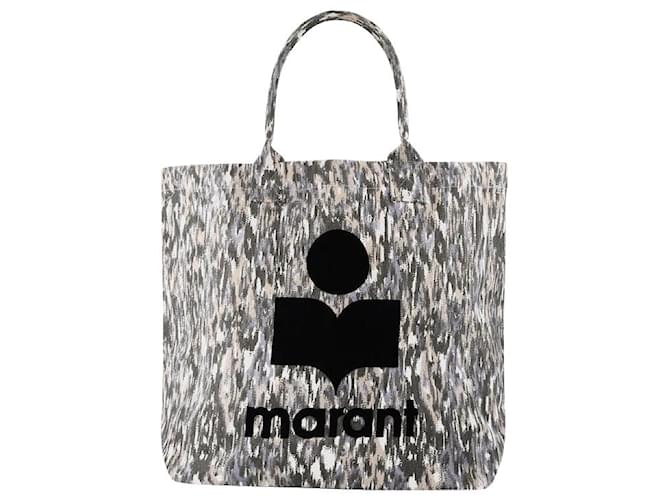 Shop Isabel Marant Small Yenky Canvas Logo Tote Bag